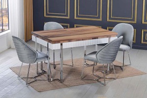 YEMEK ODASI MUTFAK MASA SANDALYE TAKIMI CLASS CEVİZ