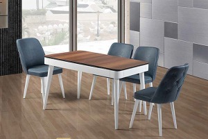 YEMEK ODASI MUTFAK MASA SANDALYE TAKIMI GAYE CEVİZ