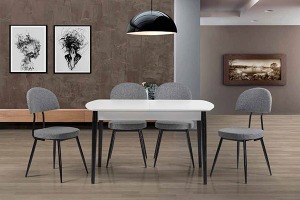 YEMEK ODASI MUTFAK MASA SANDALYE TAKIMI VEGAS BEYAZ 2